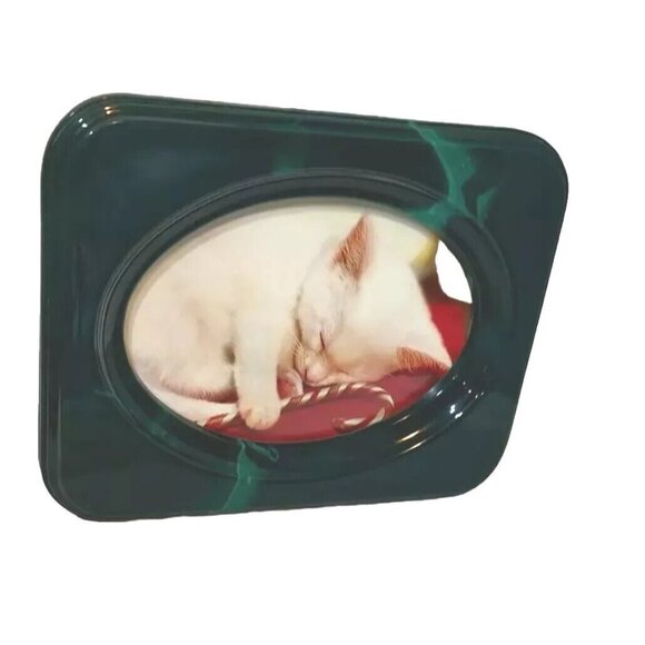 Vtg Heavy Plastic Marble Green Smooth Corners Photo Frame MCM 8.75x6.75x0.75" - Picture 1 of 14